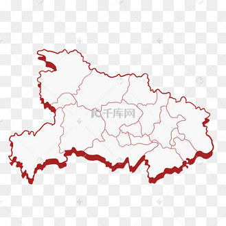红色湖北地图