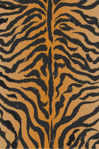 矢量老虎背部展开纹路动物虎年