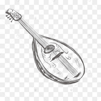 手绘小琴线描插画