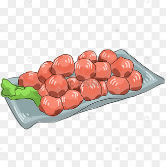 插画手绘肉丸子图