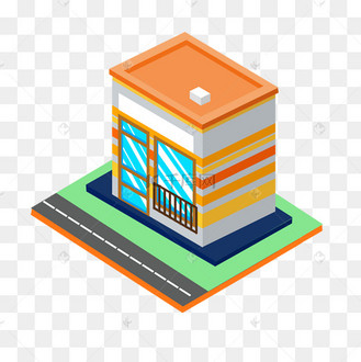 卡通2.5d建筑房子