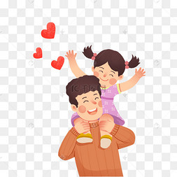 温馨亲情父女爸爸与女儿