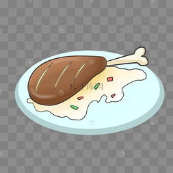 卡通棕色鸭腿插图