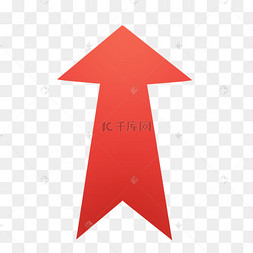 红色鲜艳向上卡通箭头