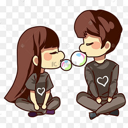 情人节吹泡泡情侣