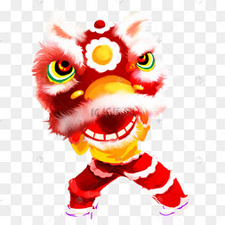 传统舞狮插画