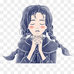 小女孩在许愿