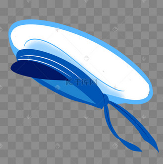 白色卡通水手帽