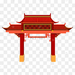 下载 png下载psd欧式建筑拱门下载 png下载psd新春古风门楼边框下载