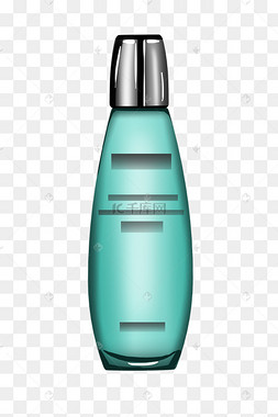 蓝色的精华液手绘插画