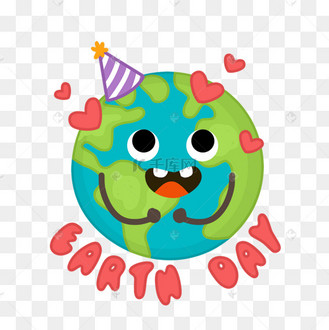 手绘地球日绿色环保卡通形象
