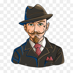 戴帽子的绅士免扣图