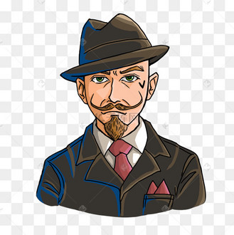 戴帽子的绅士免扣图