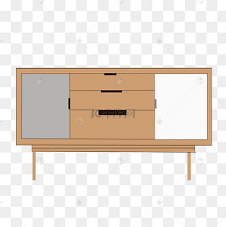 立体式的柜子插画