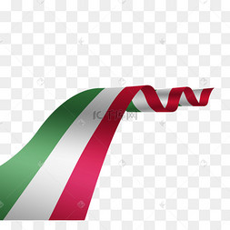 质感红绿绸缎意大利国旗飘带
