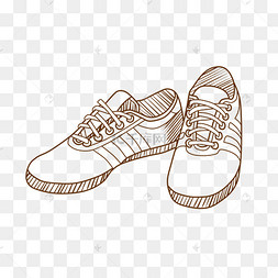 线描板鞋手绘插画