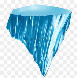 蓝色结冰冰山插画