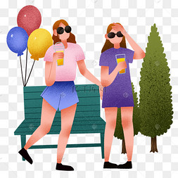 夏天姐妹去玩
