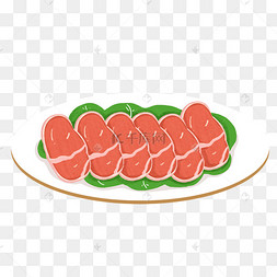 卡通火锅肉类食物矢量素材