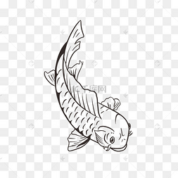 鱼卡通黑白