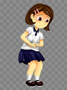 肚子疼小女孩