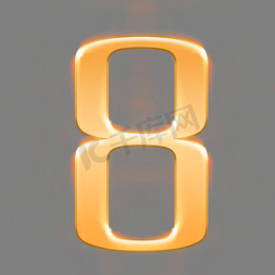 金色光效倒计时数字8