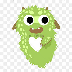 可爱绿色小怪兽