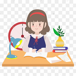 赶作业的学生矢量图