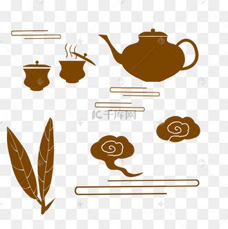 中式茶饮云纹花纹