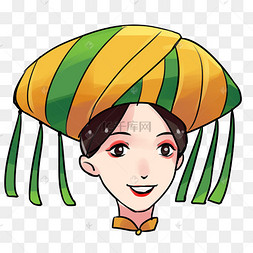 壮族女孩头饰人头