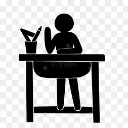 人举手黑色剪影