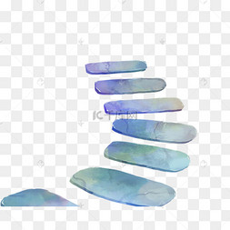 彩色石板路石头小路