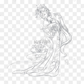 美女线描图片_美女线描设计图片素材大全-千库网