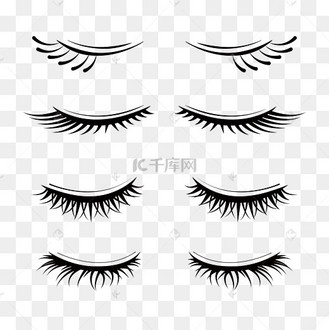 卡通矢量可爱双眼皮睫毛素材