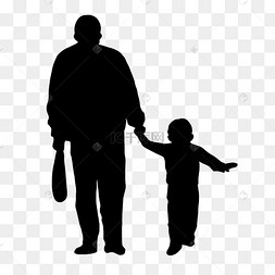 png下载psd敬老爱老老人小孩下载 png下载ai卡通小孩剪影儿童节下载