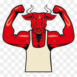 健身牛力量矢量图