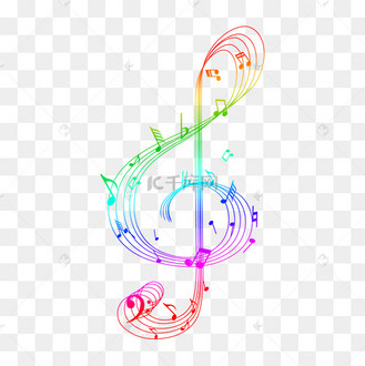 彩色音符五线谱