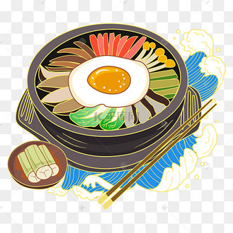 国潮风石锅拌饭矢量图
