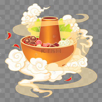 铜锅涮肉手绘图片_铜锅涮肉手绘设计图片素材大全-千库网
