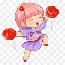 卡通加油啦啦队员