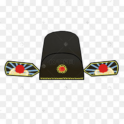 插画古代官帽帽子丞相帽古代县官官老爷人物设计可商用元素结婚证官宣