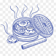 线稿美食小笼包