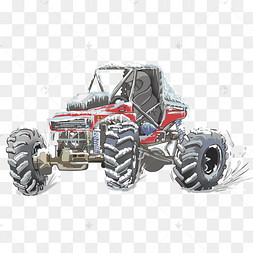 雪地越野车手绘