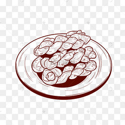 下载 png小麻花小吃下载 png下载psd麻花小吃卡通插画下载 png下载psd