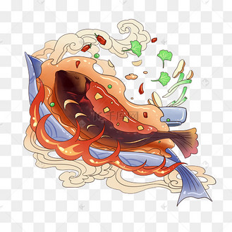 国潮美食红烧鱼