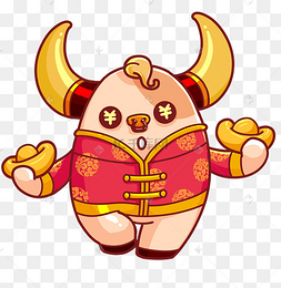 png下载psd商用手绘可爱卡通萌12星座金牛宝宝元素牛娃娃下载 png下载