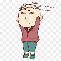 抠碎掉的金属链条清明清明节祭祀烧纸灭火灭掉卡通卧室掉头发抱头女孩