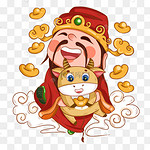卡通财神爷图片 卡通财神爷图片素材免费下载 千库网
