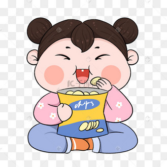 吃薯片的小女孩