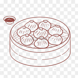线稿美食小笼包